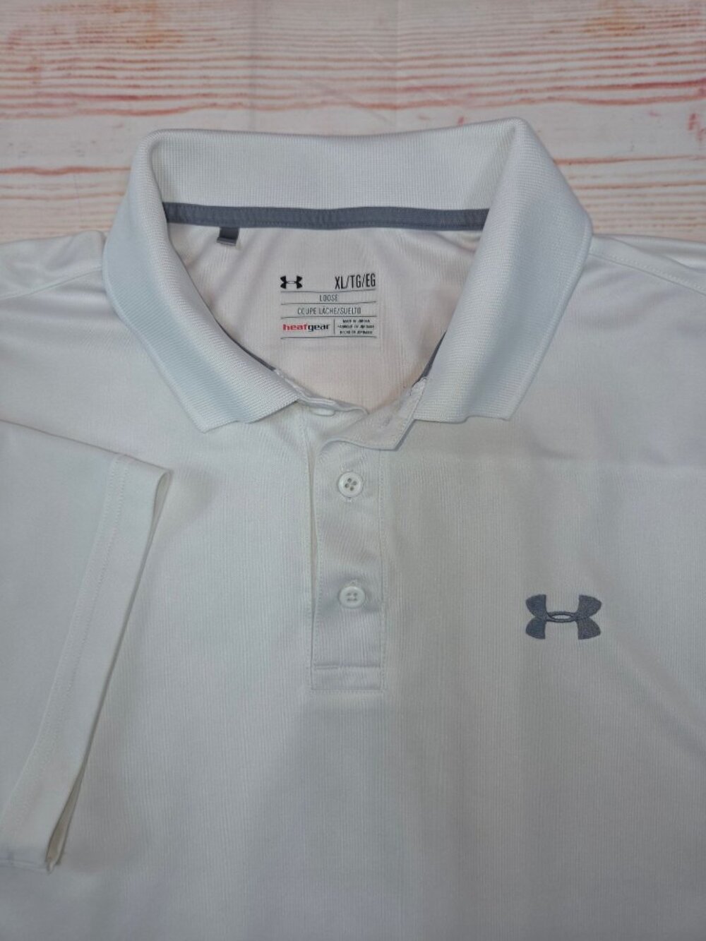 Under Armour White HeatGear Polo Shirt XL Loose Fit - Picture 3 of 6